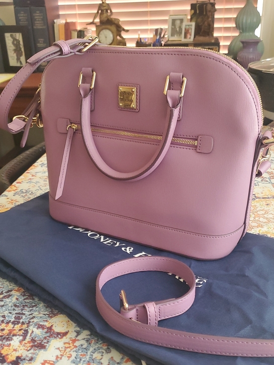 Dooney & Bourke Handbags - Dooney & Bourke Lilac Dome Satchel with Gold Hardware